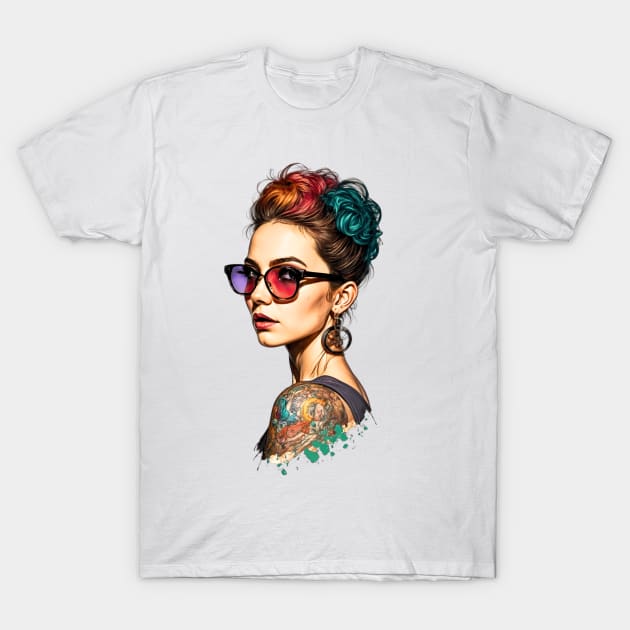 Captivative Inked Lady T-Shirt by ALM Artbox